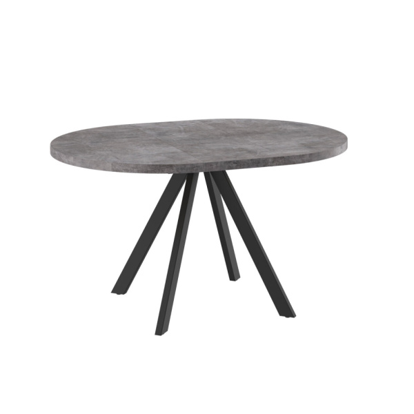 Стол RONDO-100, круглый раздвижной 100(135), ДЫМЧАТАЯ КЕРАМИКА/ЧЕРНЫЙ RONDO 100